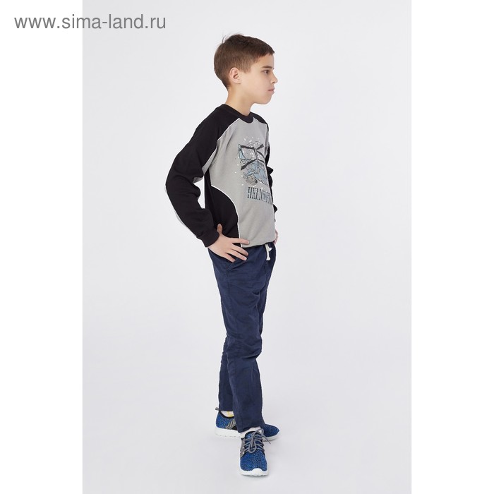 Джемпер для мальчика, рост 122-128 см (64), цвет чёрный/серый (арт. Д 08230-П_Д) - Фото 1