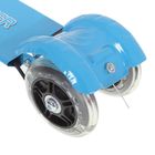 Самокат стальной с ручным тормозом,три светящихся колеса PVC d= 100 мм,цвет синий в пакете - Фото 3