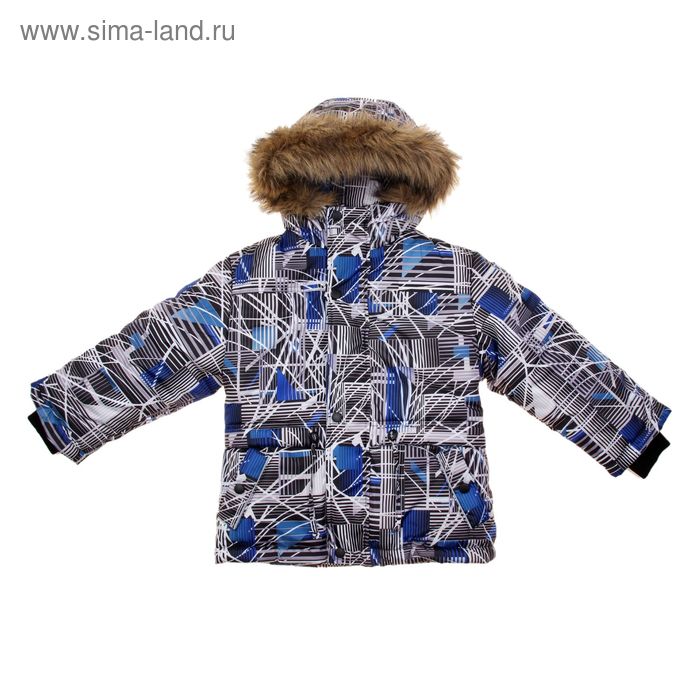 Куртка для мальчика, рост 134 см, принт, цвет синий (арт. М12-58 _Д) - Фото 1