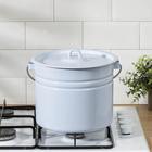 Ведро эмалированное 9 л, цельнотянутое, с крышкой, светло-голубое - Фото 5