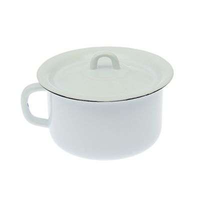 Горшок эмалированный, 1.9 л, белый