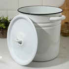 Кастрюля - бак эмалированная, 12 л, d=26 см, цилиндрическая, белая - Фото 2