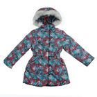 Пальто для девочки, рост 134 см, принт, цвет бирюзовый (арт. Д20-58_Д) - Фото 1