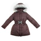 Пальто для девочки, рост 116 см, цвет шоколадный (арт. Д21- 1_Д) - Фото 1
