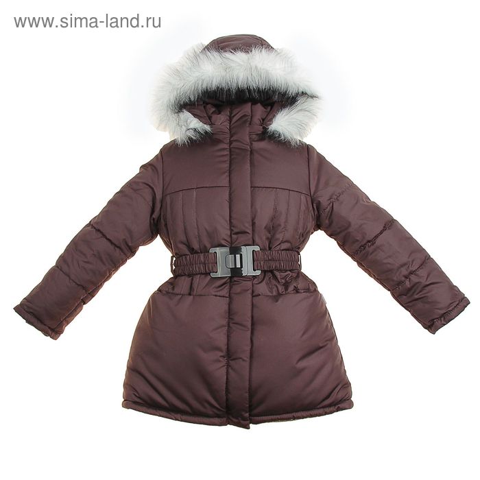 Пальто для девочки, рост 122 см, цвет шоколадный (арт. Д21- 2_Д) - Фото 1