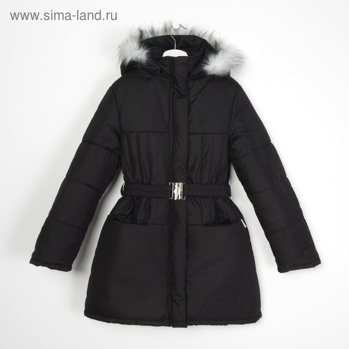 Пальто для девочки, рост 116 см, цвет чёрный (арт. Д21- 7_Д) - Фото 1