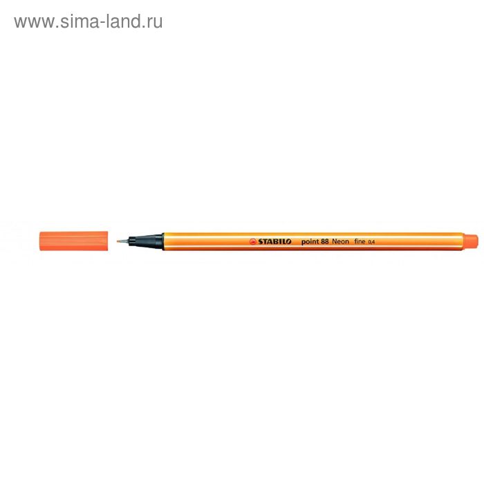 Ручка капиллярная Stabilo point 88 0.4 мм чернила оранжевые неон 88/054 - Фото 1