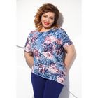 Блуза женская, размер 58, цвет синий+розовый Б-129/4 - Фото 1