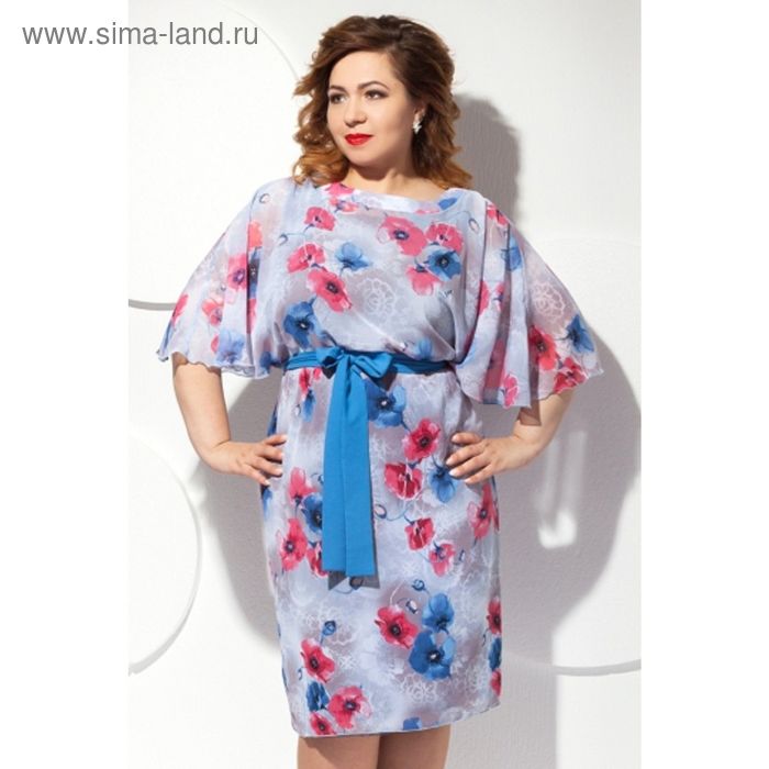 Платье женское, размер 62, цвет цветочный принт П-427/1 - Фото 1