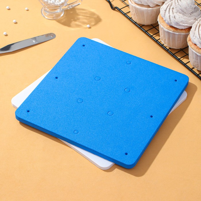 Набор матов для моделирования и сушки цветов из мастики Доляна, 20×20×3.5 см, 2 шт., белый, синий - Фото 1