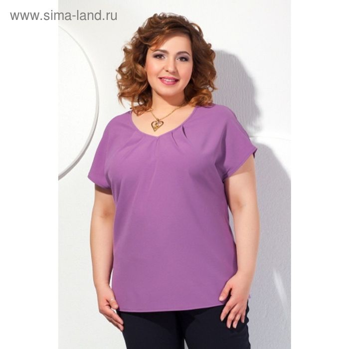 Блуза женская, размер 54, цвет сиреневый  Б-148/1 - Фото 1