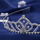 Диадема для волос "Вирджиния" узоры, 4 см, серебро - Фото 2