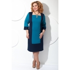 Платье женское, размер 52, цвет тёмно-синий+бирюза П-399 - Фото 2