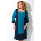 Платье женское, размер 52, цвет тёмно-синий+бирюза П-399 - Фото 1