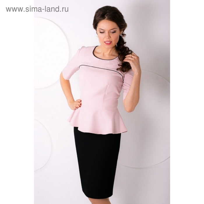 Блуза женская, размер 46, цвет пудровый+чёрный Б-155/1 - Фото 1