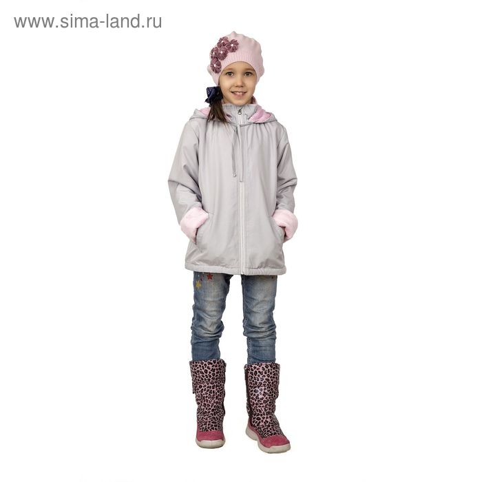 Куртка для девочки, рост 116 см (60), цвет серый ОД-462 - Фото 1