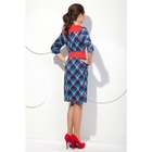Платье женское, размер 54, цвет голубой+красный П-410/1 - Фото 3