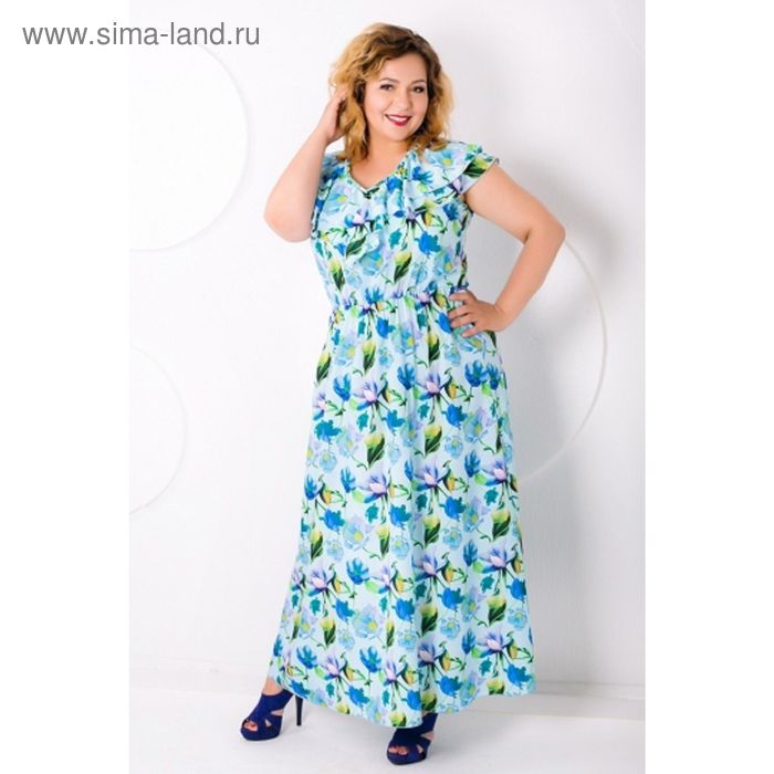 Платье женское, размер 54, цвет голубой П-436 - Фото 1