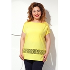 Блуза с короткими рукавами, размер 60, цвет жёлтый Б-151/2 - Фото 1