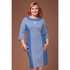 Платье женское, размер 50, цвет голубой+белый П-336/1 - Фото 1