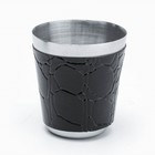 Подарочный набор 4 в 1 «Черный крокодил», 17×18 см, фляжка 180 мл, воронка, 2 рюмки, металл, экокожа - Фото 5