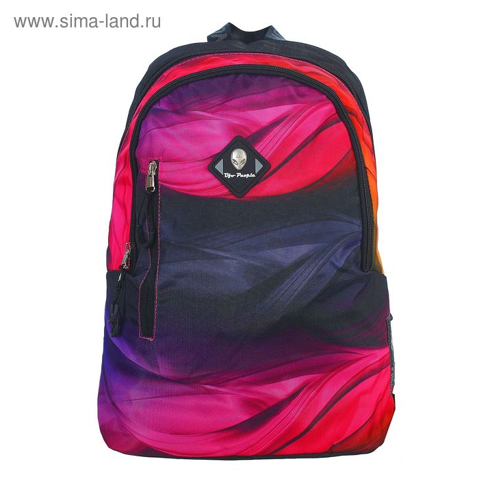Рюкзак молодёжный на молнии, 2 отдела, наружный карман, разноцветный - Фото 1