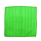 Салфетка микрофибра Доляна «Клетка», 30×30 см, 200 гр, цвет зелёный - Фото 1
