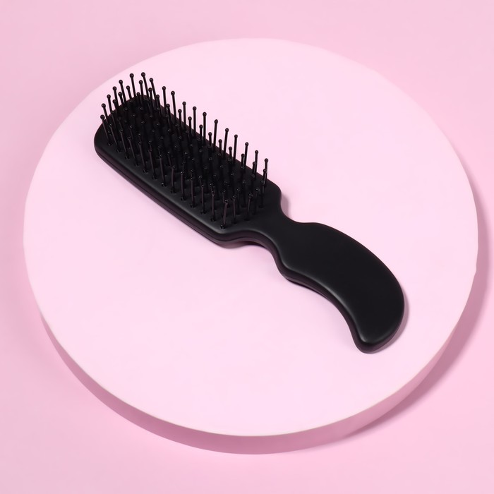 Расчёска-мини массажная, 3 × 13,8 см, цвет чёрный - Фото 1
