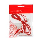 Наушники LuazON VBT 1.9, вакуумные, плоский провод, красные - Фото 3