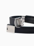 Браслет со стальной вставкой «Унисекс. Пар», L=22 см, чёрный с серебром - Фото 4