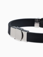 Браслет со стальной вставкой «Унисекс. Пар», L=22 см, чёрный с серебром - Фото 3