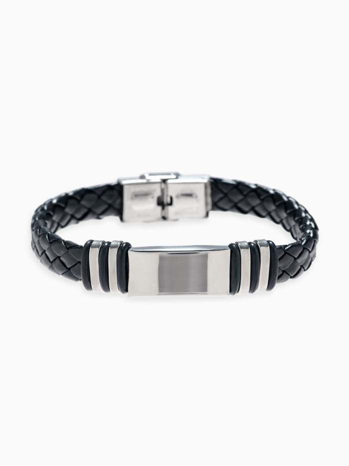 Браслет унисекс «Мощь», цвет чёрный с серебром, 22 см