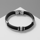 Браслет мужской «Мощь» этника, цвет чёрный с серебром, 22 см - Фото 3