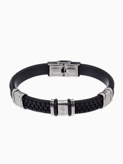 Браслет мужской «Мощь» этника, цвет чёрный с серебром, 22 см