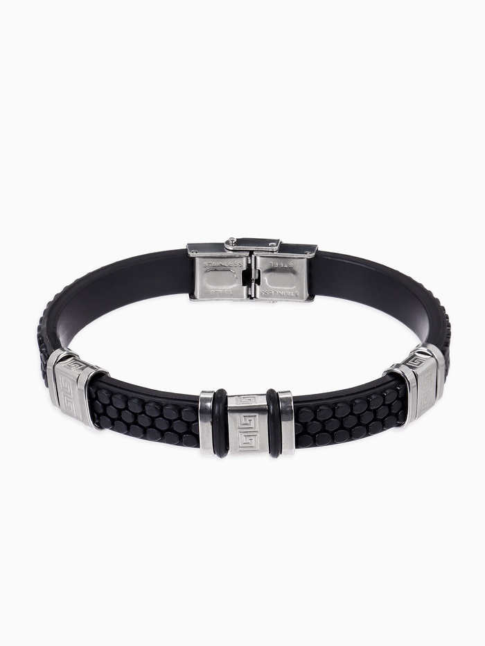 Браслет мужской «Мощь» этника, цвет чёрный с серебром, 22 см