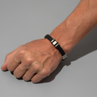 Браслет мужской «Мощь» этника, цвет чёрный с серебром, 22 см - Фото 2