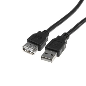 Кабель-удлинитель Luazon CAB-5, USB A (m) - USB A (f), 1.5 м, черный