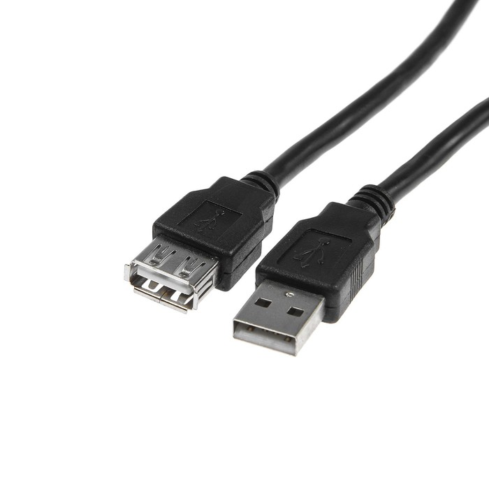 Кабель-удлинитель LuazON CAB-5, USB A (m) - USB A (f), 1.5 м, черный - фото 1899501751