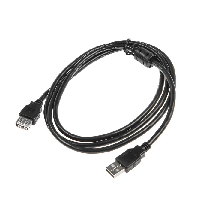 Кабель-удлинитель LuazON CAB-5, USB A (m) - USB A (f), 1.5 м, черный - фото 1899501753