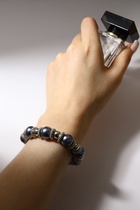 Браслет жемчуг «Бусинка» шар № 10, цвет серый в серебре, d=6 см - Фото 2