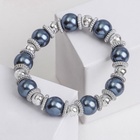 Браслет жемчуг «Бусинка» шар № 10, цвет серый в серебре, d=6 см - Фото 3