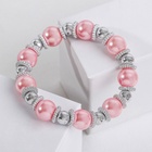 Браслет жемчуг «Бусинка» шар № 12, цвет розовый в серебре, d=6 см - Фото 3