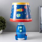 Светильник детский керамика "Ракета" 32х20х20 см синий - Фото 4