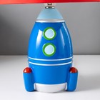 Светильник детский керамика "Ракета" 32х20х20 см синий - Фото 5