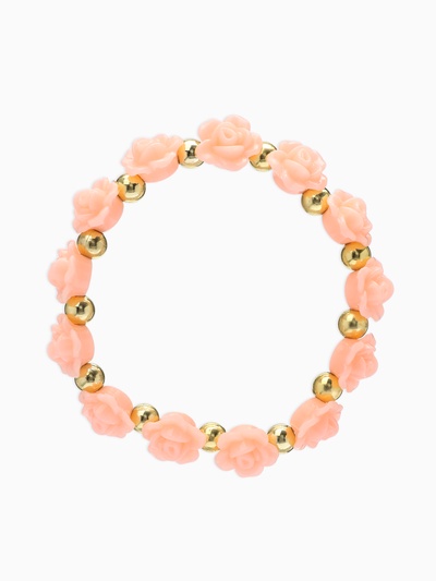 Браслет из бусин «Цветы Розы», d=8 см, пластик, розовый в золоте