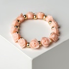 Браслет пластик «Цветы» розы, цвет кораллово-золотой, d=8 см - Фото 2