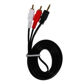 Кабель-переходник аудио LuazON KDGN-013, Jack 3.5 (m) - 2xRCA (m), 1.5 м,  черный