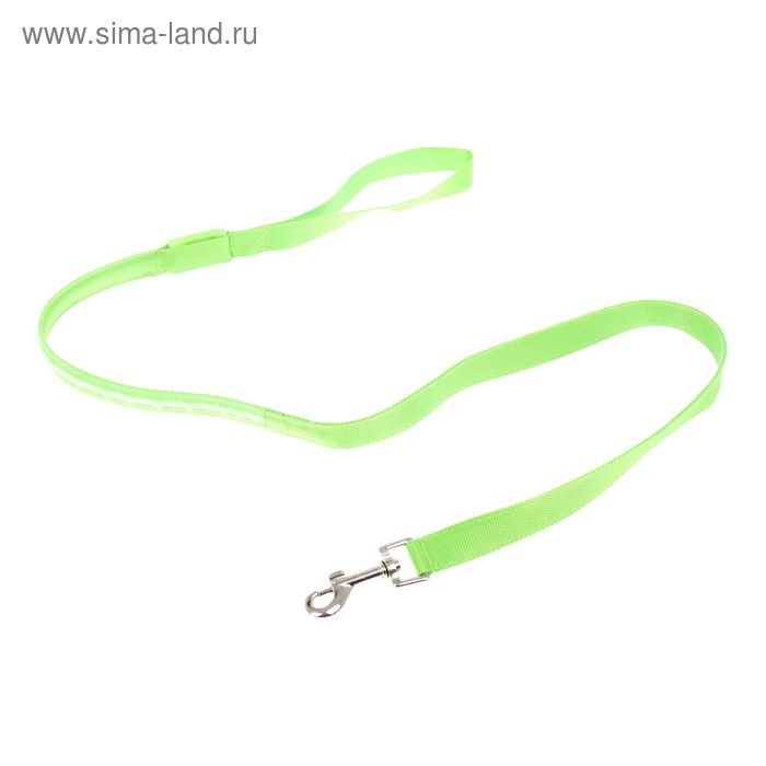 Поводок с подсветкой, 3 режима свечения, 120 см, зеленый - Фото 1