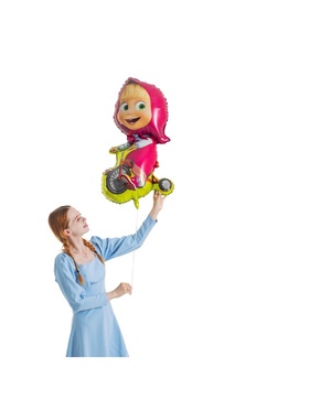 Воздушный шар фольгированный 39" «Маша на велосипеде»