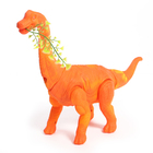 Динозавр «Брахиозавр травоядный», работает от батареек, откладывает яйца, с проектором, цвет оранжевый - фото 3795879